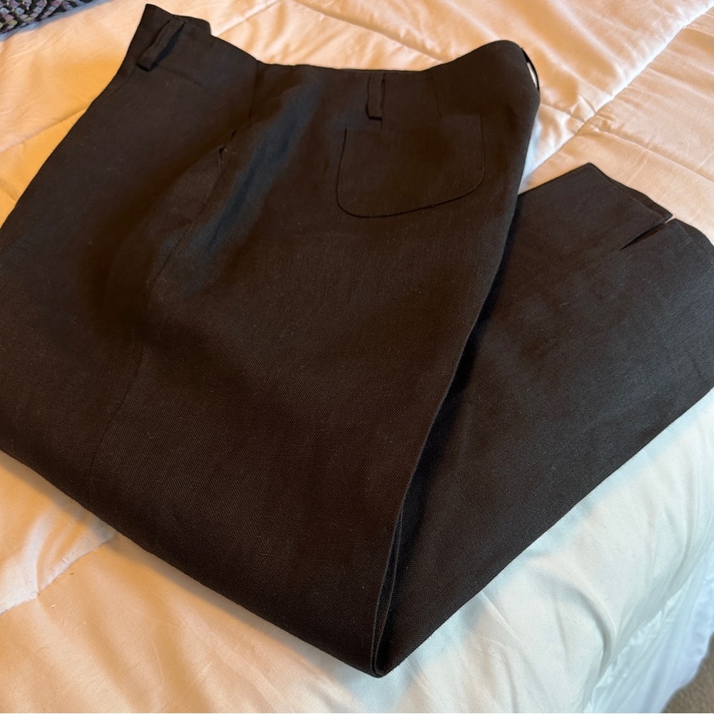 Women’s Talbots Irish Linen Black Pants Sz 12 Petite